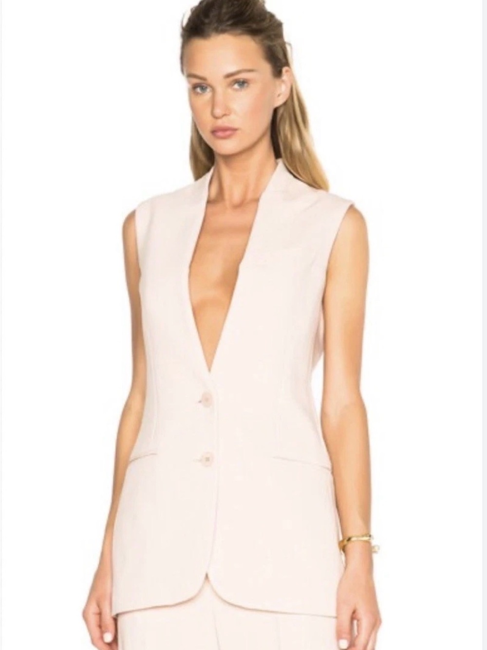 Stella McCartney Vest, Waistcoat Jacket in Rose Beige, Size Medium, 8US